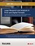 Legal Research and Analysis in Print and Digital Formats