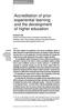 Accreditation of prior experiential learning and the development of higher education