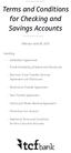 Terms and Conditions for Checking and Savings Accounts