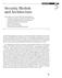 Security Models and Architecture