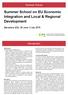 Summer School on EU Economic Integration and Local & Regional Development