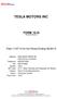 TESLA MOTORS INC FORM 10-Q. (Quarterly Report) Filed 11/07/14 for the Period Ending 09/30/14