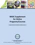 WASC Supplement for Online Programs/Courses