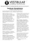 Vestibular Rehabilitation