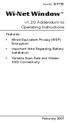 Wi-Net Windowf. v1.20 Addendum to Operating Instructions. Features:
