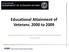 Educational Attainment of Veterans: 2000 to 2009