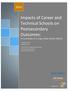 Impacts of Career and Technical Schools on Postsecondary Outcomes: