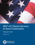 MGT 415: Disaster Recovery In Rural Communities