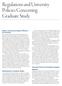 Regulations and University Policies Concerning Graduate Study
