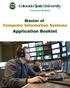 Master of Computer Information Systems. Application Booklet