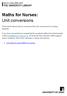 Maths for Nurses: Unit conversions