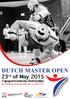 DUTCH MASTERS OPEN. 23 rd of May 2015. Topsportcentrum Rotterdam. All categories and ages will fight on daedo PSS