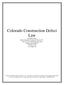 Colorado Construction Defect Law