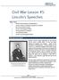 Civil War Lesson #5: Lincoln s Speeches