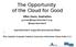 The Opportunity of the Cloud for Good