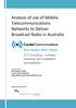 Analysis of use of Mobile Telecommunications Networks to Deliver Broadcast Radio in Australia