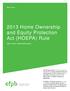 2013 Home Ownership and Equity Protection Act (HOEPA) Rule