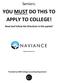 YOU MUST DO THIS TO APPLY TO COLLEGE!