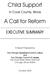 Child Support. In Cook County, Illinois. A Call for Reform EXECUTIVE SUMMARY. A Report Prepared by