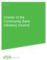 October 2 0 14. Charter of the Community Bank Advisory Council