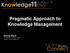 Pragmatic Approach to Knowledge Management. Anurag Bahal PRINCIPAL CONSULTANT Infosys Technologies Ltd
