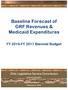 Baseline Forecast of GRF Revenues & Medicaid Expenditures
