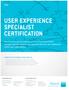 USER EXPERIENCE SPECIALIST CERTIFICATION
