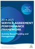 2014-2015 SERVICE AGREEMENT PERFORMANCE FRAMEWORK