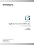 Application Server User Web Interface