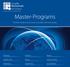 Master-Programs. Full-time studies Dual course of studies Part-time studies. Strategy. Brand. Finance. Sports. Luxury Goods. Health Care.
