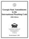 Georgia State Amendments to the International Plumbing Code