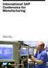 International SAP Conference for Manufacturing