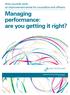 How councils work: an improvement series for councillors and officers. Managing performance: are you getting it right?