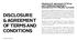 DISCLOSURE & AGREEMENT OF TERMS AND CONDITIONS