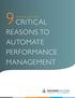 9 CRITICAL REASONS TO AUTOMATE PERFORMANCE MANAGEMENT