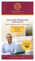 ONLINE TRAINING CATALOG
