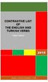 CONTRASTIVE LIST OF THE ENGLISH AND TURKISH VERBS