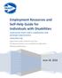 Employment Resources and Self Help Guide for Individuals with Disabilities