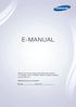E-MANUAL. Thank you for purchasing this Samsung product. To receive more complete service, please register your product at. www.samsung.