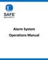 SAFE SECURITY ALARM SYSTEM OPERATIONS MANUAL