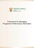 Framework for Managing Programme Performance Information