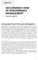 AN EXPANDED VIEW OF PERFORMANCE MANAGEMENT * An Expanded View of Performance Management