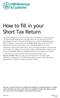 How to fill in your Short Tax Return