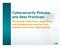 Cybersecurity Policies and Best Practices: Protecting small firms, large firms, and professional services from malware and other cyber-threats