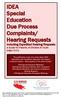 IDEA Special Education Due Process Complaints/ Hearing Requests. Hearing Requests