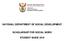 NATIONAL DEPARTMENT OF SOCIAL DEVELOPMENT SCHOLARSHIP FOR SOCIAL WORK