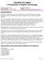 COURSE SYLLABUS Introduction to Digital Technology
