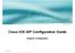 Cisco IOS SIP Configuration Guide