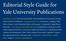 Editorial Style Guide for Yale University Publications