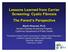 Lessons Learned from Carrier Screening: Cystic Fibrosis The Parent s s Perspective